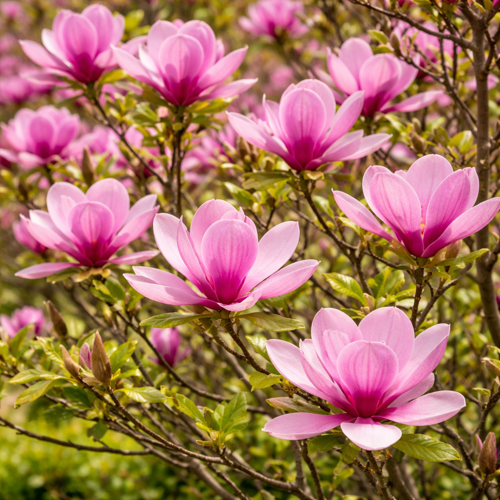 Close-up of pink flowers with green leaves in the background