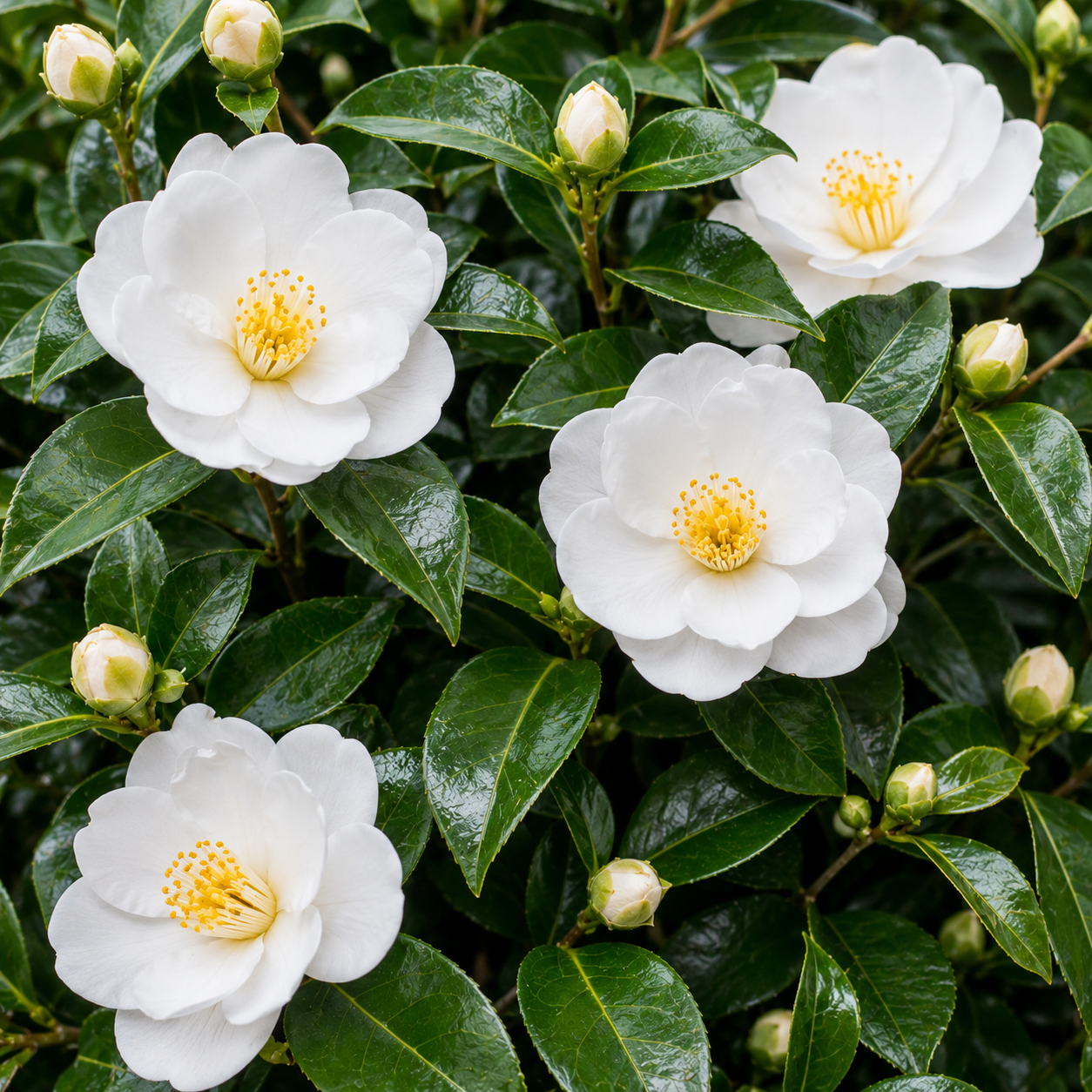 Camellia White by the Gate