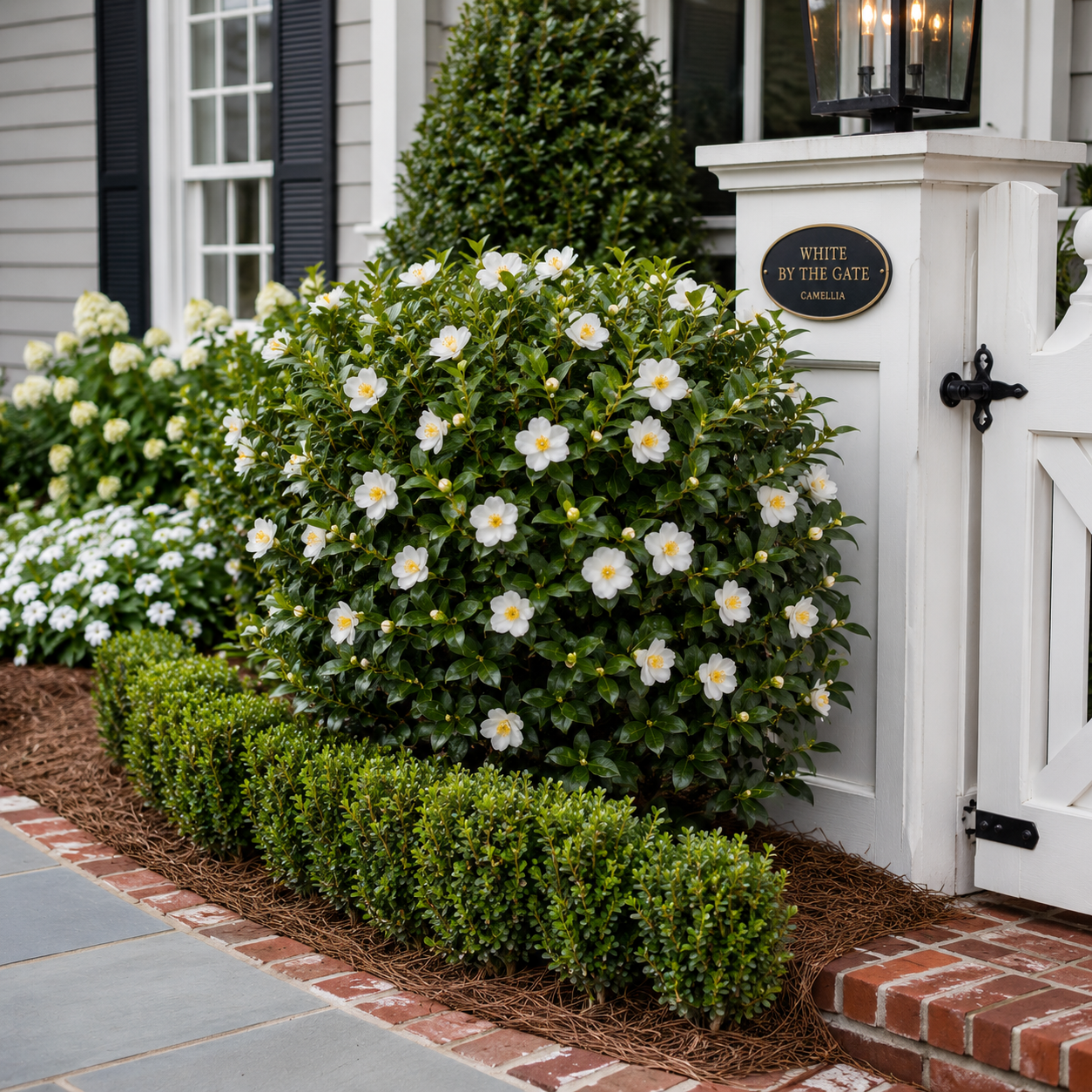 Camellia White by the Gate