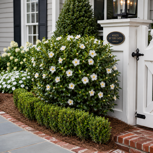 Camellia White by the Gate