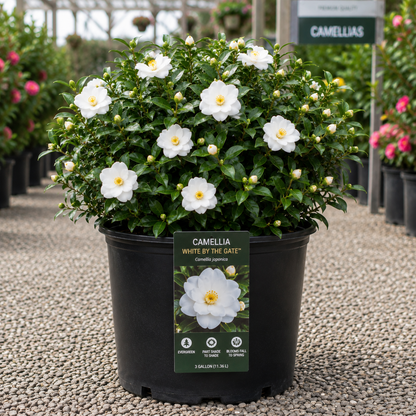 Camellia White by the Gate