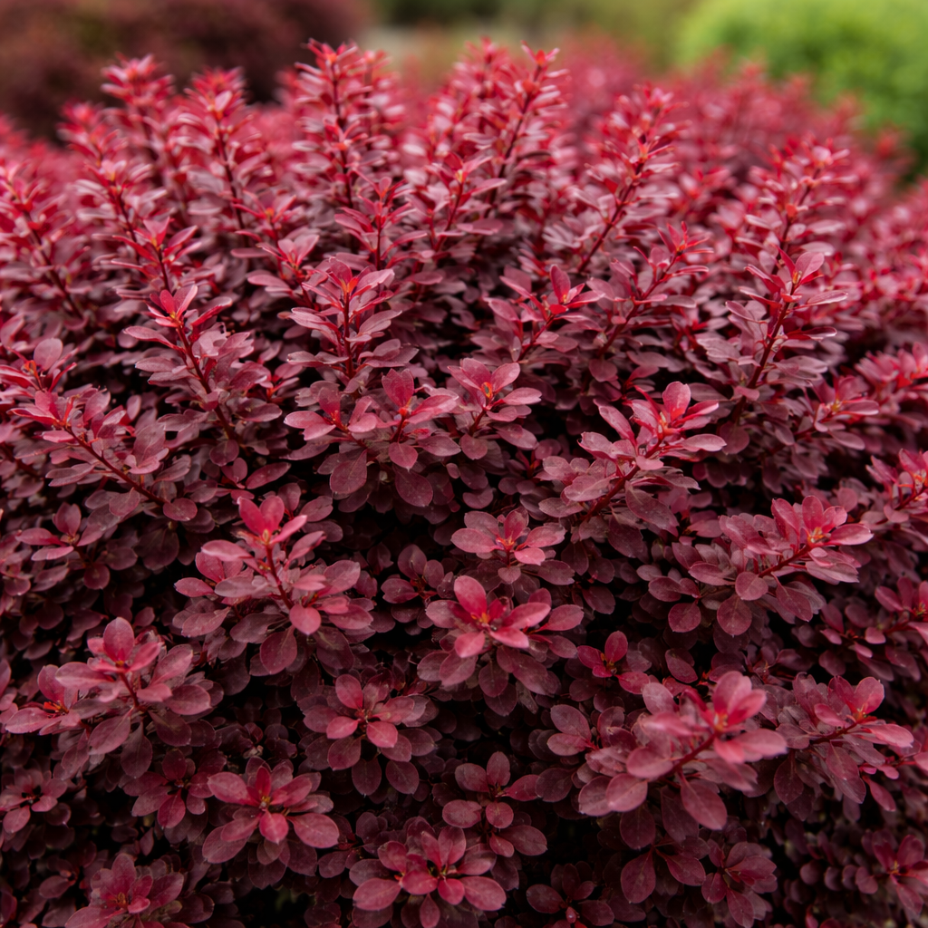 Red plant with up close foliage shown