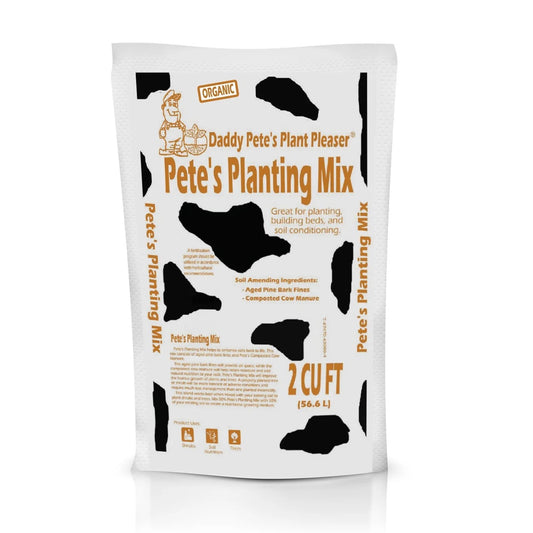 Bag of Pete's Planting Mix on a white background