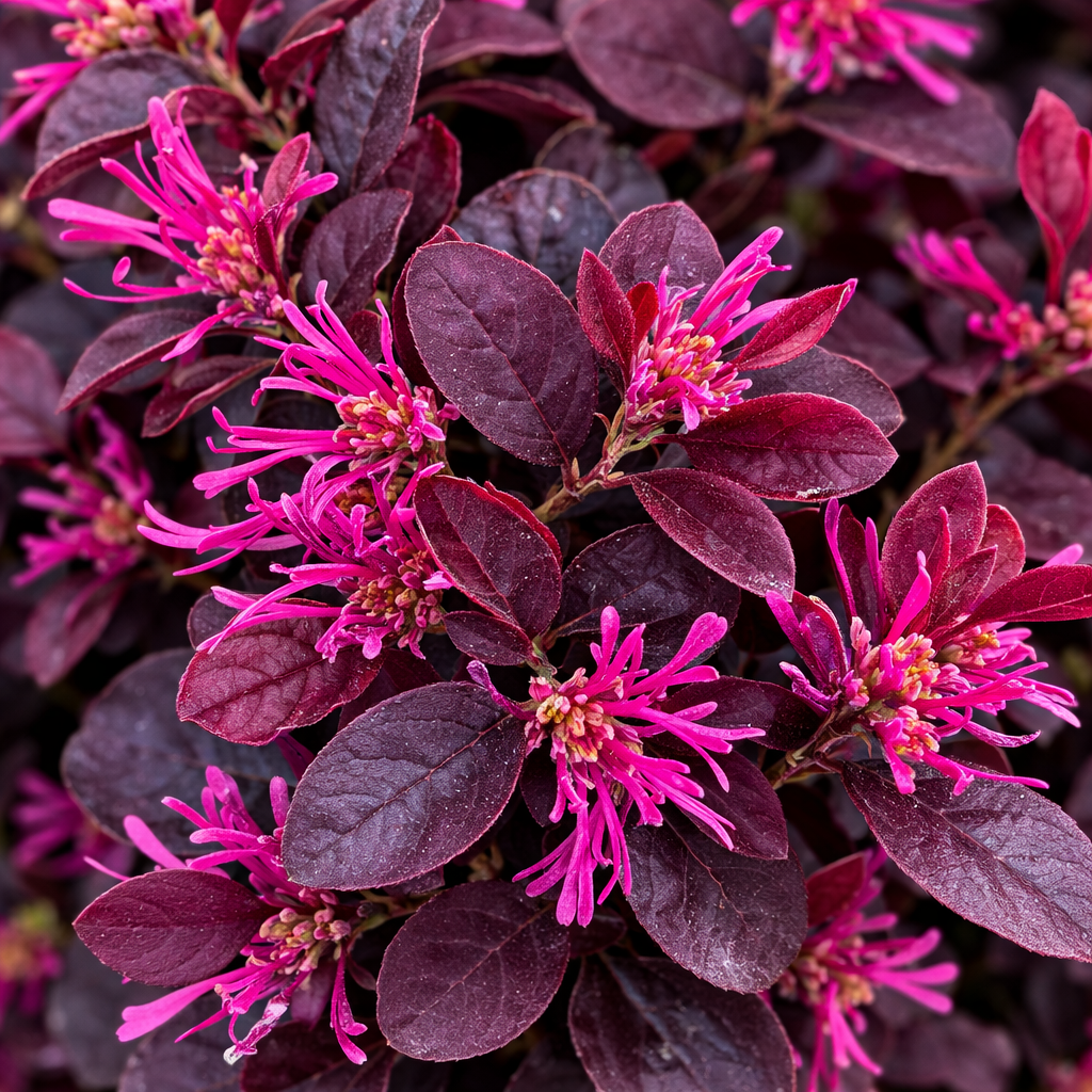 Close-up of pink flowers with purple leaves