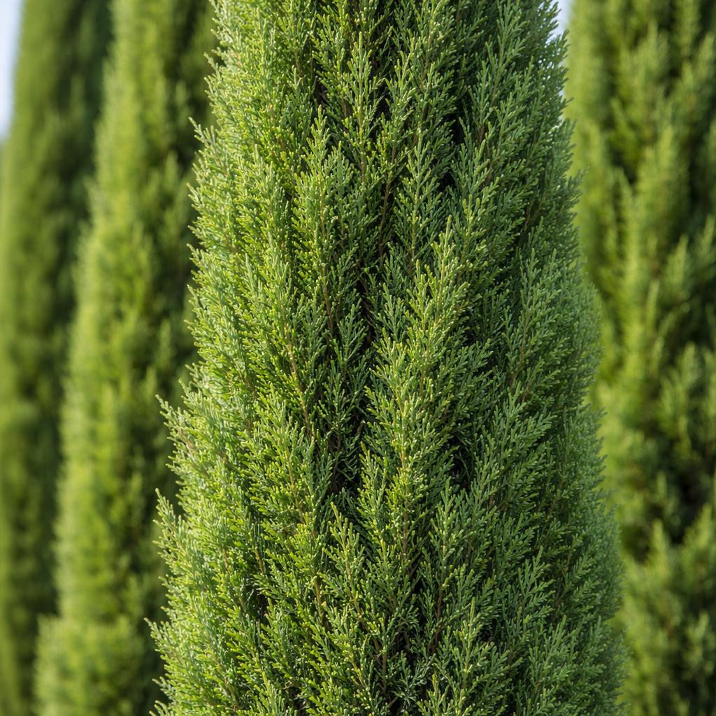 Close-up of a coniferous tree with a blurred background