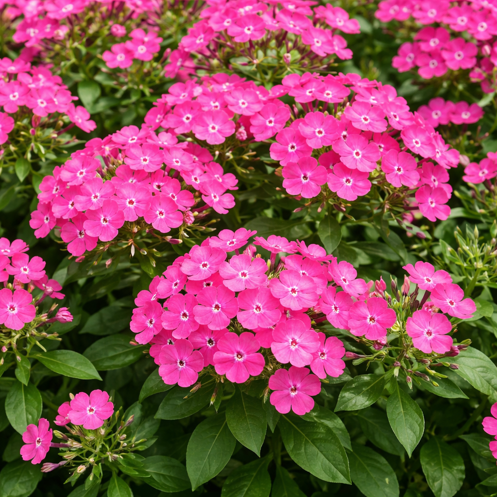 Close-up of pink flowers with green leaves