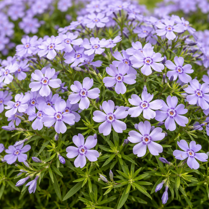 Close-up of purple flowers with green leaves
