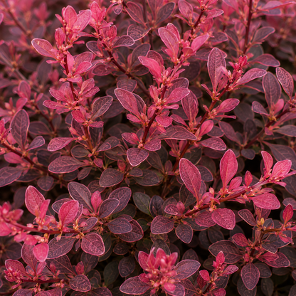 Close-up of a plant with vibrant pinkish-purple leaves