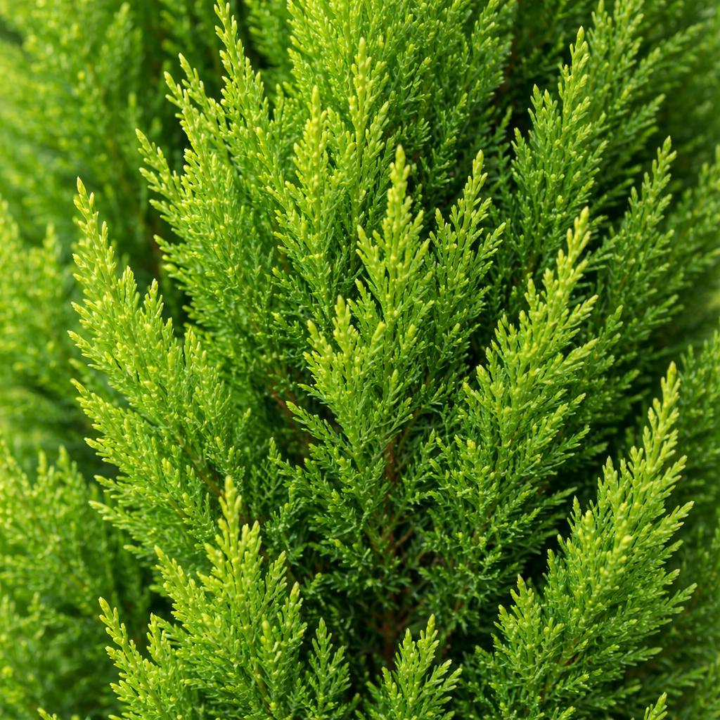 Close-up of a green coniferous tree