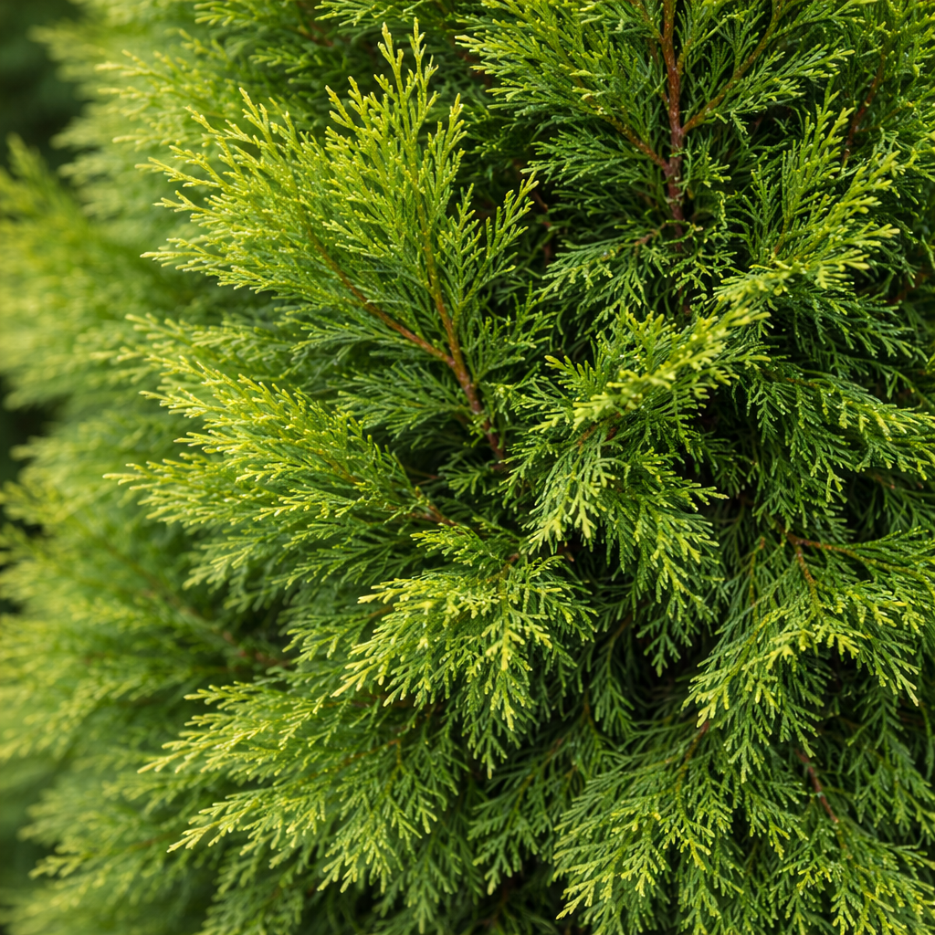 Close-up of a green coniferous tree