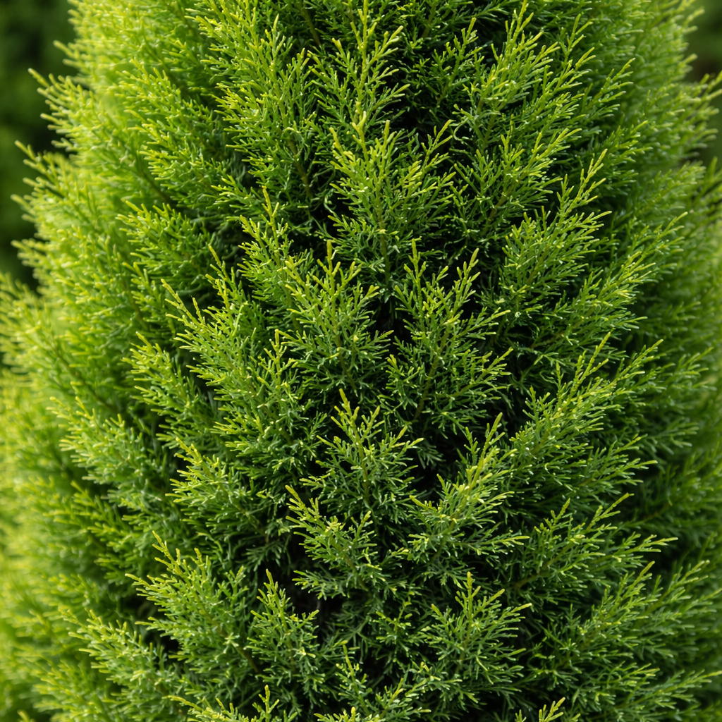 Close-up of a green coniferous tree